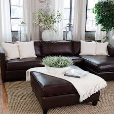 Tessa Leather Right Facing Sectional Sofa Brown Living Room Decor Relaxing Living Room Brown Couch Living Room