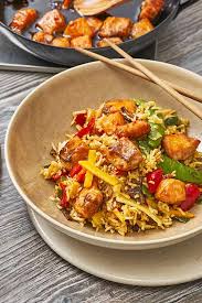 Teriyaki Lachs Mit Gemuse Reis Pfanne Rezept Lachs Mit Gemuse Lachs Rezept Teriyaki
