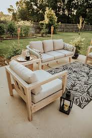 The Ora Sofa And Chairs Have Water Resistant Cushions So I Have Already Noticed How It Repels The Morning Diy Outdoor Furniture Backyard Furniture Patio Decor