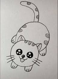 Cute Cat Drawing Easy With A Pencil Cute Cat Drawing Easy With A Pencil Easy Drawing Tutorial Cara Menggambar Pelajaran Seni