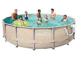 Summer Waves Elite Light Wicker Round Metal Frame Pool Package 15 Round 48 Tall Nb2231 500 Wic In Ground Pools Above Ground Swimming Pools Summer Waves