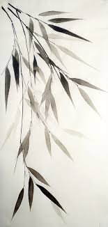 Bamboo Leaves On White Pen Ink Drawing Valeria Viscardi Bamboe Tak Zen Art Sumi E Painting Japanese Painting
