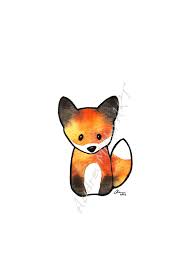 The Fox 5x7 Print Cute Drawings Fox Art Art
