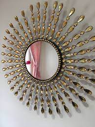Decorative Starburst Mirrormetal Wall Mirrorwall Hanging Etsy Mirror Decor Hanging Mirror Sunburst Mirror