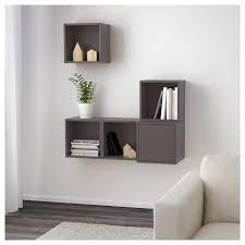 Eket Schrankkombination Fur Wandmontage Dunkelgrau Ikea Deutschland Ikea Innenraum Haus Deko Wohnzimmer Dekor