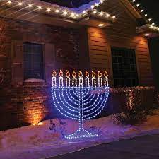 Lighted Menorah 5 Display Frontgate Hanukkah Lights Menorah Candles Outdoor Christmas Lights