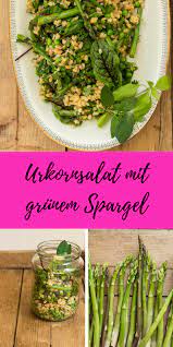 Urkornsalat Mit Grunem Spargel Erbsen Und Krautern Oder Balkon Krauter Liebe Lena Merz Spargel Gesunde Vegane Rezepte Lebensmittel Essen