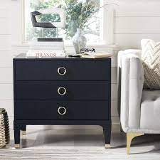 Safavieh Lorna Navy Nightstand Lowes Com Contemporary Nightstand Simple Bedroom Nightstand Decor