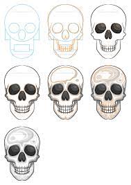 How To Draw A Skull Easy Skull Drawings Skulls Drawing Skull Drawing