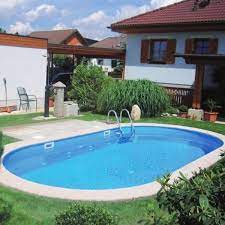Stahlwandbecken Oval 150 Cm Tiefe Mit 0 8 Mm Folie Adriablau 486 X 250 X 150