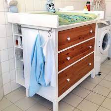 Wood And White Changing Table From Ikea Hackers Diaper Changing Table Ikea Changing Table Hack Baby Changing Tables