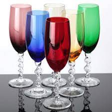 6 Bunte Sektglaser Farbglas Glaser Bunt Orange Lila Blau Grun Rot Vintage 60er Glas Blau Grun Bunt