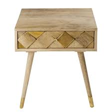Découvrez nos tables de chevet chambre adulte en promotion avec des nouveautés toute l'année et dans tous les magasins but. Chevet 1 Tiroir En Manguier Effet Dore Salome Maisons Du Monde