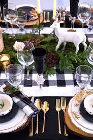 A Plaid Rustic Holiday Table Table Dine By Deborah Shearer Christmas Table Decorations Rustic Holiday Christmas Table Settings