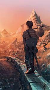 Man Art Guitar Traveling Wallpaper Anime Scenery Wallpaper Art Anime Scenery