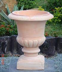 Pokal 40 Cm Terracotta Terrakotta Blumentopf Garten Deko Amphore Blumenkubel Pflanztopf Blumentopf Terracotta Terrakotta Garten Deko