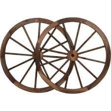 Trademark Innovations Decorative 30 In Dia Vintage Wood Garden Wagon Wheel With Steel Rim Wheel Wgnlg 2x The Home Depot Wooden Wagon Decorative Wagon Wood Wagon