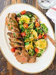 Pork loin roast, with its golden, tender crust and moist, supple center, might be the smartest meal to serve when you're feeding a crowd. Mustard Pork Tenderloin With Vegetables No Mess Wellplated Com