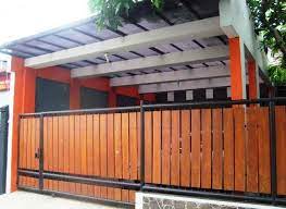 Desain Pagar Kayu Ulin Minimalis Sederhana Rumah Minimalis Minimalis Rumah