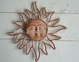 Outdoor Beautiful Rising Sun Garden Wall Decor Sun Face Plaque Wrought Iron Wall Art Decorative Wall Hanging Art Iron Wall Art Sun Wall Decor Sun Art