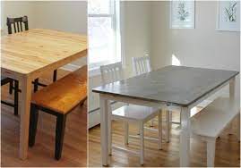 Holz Esstisch Aufpeppen Tischplatte In Betonoptik Streichen Tisch Betonoptik Ikea Tischplatten Selbstgemachte Kuchentische