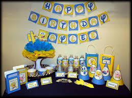 Deluxe Printable Party Decorations Spongebob Squarepants Printable Party Decorations Personalized Party Supplies Personalized Party