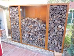 Cortenstahl Alles Fur Haus Und Garten Aus Metall Kaminholzregal Brennholzregal Kaminholz