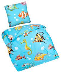 Bunte Bettwasche 135x200 Cm Kinder Jungen Madchen Fische Baumwolle Reissverschluss Meerestiere Fisch Unterwasserwelt Tiere Kinderbettwasche 2 Teiliges Swim Trunk