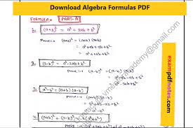 Algebra Formulas Pdf Free Download Algebra Formulas Math Formula Chart Maths Algebra Formulas