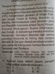 Kalimat Tidak Efektif Dalam Paragraf Ditunjukkan Kalimat Berangka A 1 B 2 C 3 D 4 Brainly Co Id