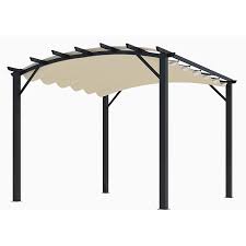 Tonnelle de jardin ou terrasse pour la réception. Pergola Arche Aluminium Acier Avec Toit En Toile Ecru 11 22 M Habrita Maison Et Loisirs E Leclerc