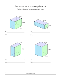 4 Worksheet Free Math Worksheets Sixth Grade 6 Geometry Rectangular Prism Volume Surface Area Area Worksheets Volume Worksheets Rectangular Prism