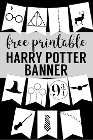 Harry Potter Banner Free Printable Decor Paper Trail Design Harry Potter Banner Harry Potter Diy Harry Potter Birthday Party