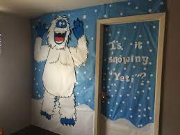 Snow Winter Yeti Hall And Door Christmas Door Decorations Door Decorations Christmas Door