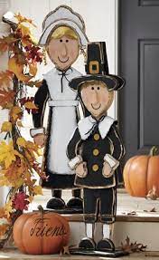 Priscilla And John Pilgrim Figurines Fall Thanksgiving Decor Thanksgiving Wood Crafts Thanksgiving Decorations Outdoor