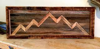 Pin By Colton Rekers On Projects Mountain Wood Wall Art Reclaimed Wood Wall Art Pallet Wall Art