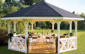 Rechteck Dachschindeln Schwarz Holz Pavillon Holzpavillon Garten Pavillon