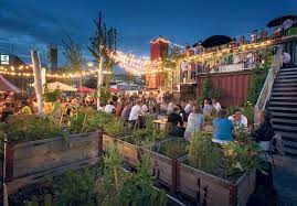 Frau Gerolds Garten Zurich Restaurant Bar Designer Shops And Urban Gardening Beer Garden Design Beer Garden Urban Garden