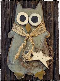 Decorative Owls Owl Tart Burner Handmade Owls Wooden Owl Owl Crafts Primitive Crafts