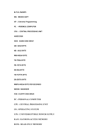 Visit to know long meaning of computer acronym and abbreviations. Full Form Of Computer Related Words Patel Sra