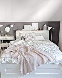 Bedroom Goals Bedroomgoals Justyna On Instagram Dzie Dobry Sypialnia Szara Ciana Ko Ikea Brimnes Bed Brimnes Ike Gray Bedroom Walls Ikea Bed Brimnes Bed