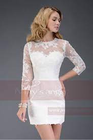 La dentelle, l'élément incontournable pour une robe de mariée parfaite ! Robe De Cocktail Blanche Avec Manches En Dentelle Ref C508 Robe De Cocktail