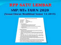 Sebagaimana kita ketahui tahun ajaran 2020/2021 i. Contoh Rpp Satu Lembar Smp Mts Tahun 2020 Lengkap
