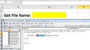Excel Vba Basics 28 Get The Name Or File Path Open File Browser In Vba Excel Shortcuts Excel Browser