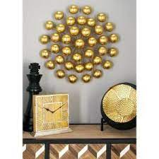 Litton Lane Modern Iron Gold Finished Ball Burst Wall Decor 48632 The Home Depot Modern Wall Decor Metal Wall Decor Metal Tree Wall Art