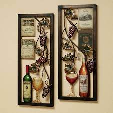 Valley Vineyard Metal Wall Art Set Wine Decor Kitchen Wine Theme Kitchen Wine Decor