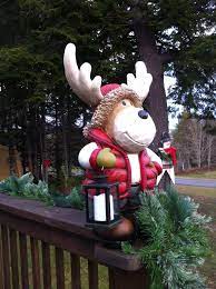 Christmas Decor Moose Bought At Costco Moose Decor Outdoor Christmas Decorations Christmas Moose