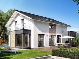 Modernes Haus Design Mit Wintergarten Erker Balkon Satteldach Architektur Fertighaus Schlusselfertig Bauen Ideen Bien Ze Haus Grundriss Style At Home Haus