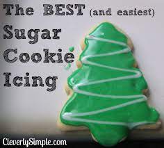 The Best And Easiest Sugar Cookie Icing Ever Only Two Ingredients Recipe Best Sugar Cookies Easy Sugar Cookies Cookie Icing Recipe