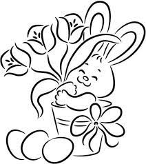 This easter activity page will bring immense joy in the face of the young kids looking this simply adorable bunny face in the this easter bunny coloring page is in pdf format and is available for saving it in the system with easy download provision. Easter Bunny With Flower And Egg Easy Easter Coloring Pages Bunny Coloring Pages Flower Coloring Pages Easter Coloring Pages